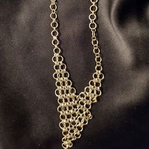 Express Silver plated bib necklace.  17" L NWOT